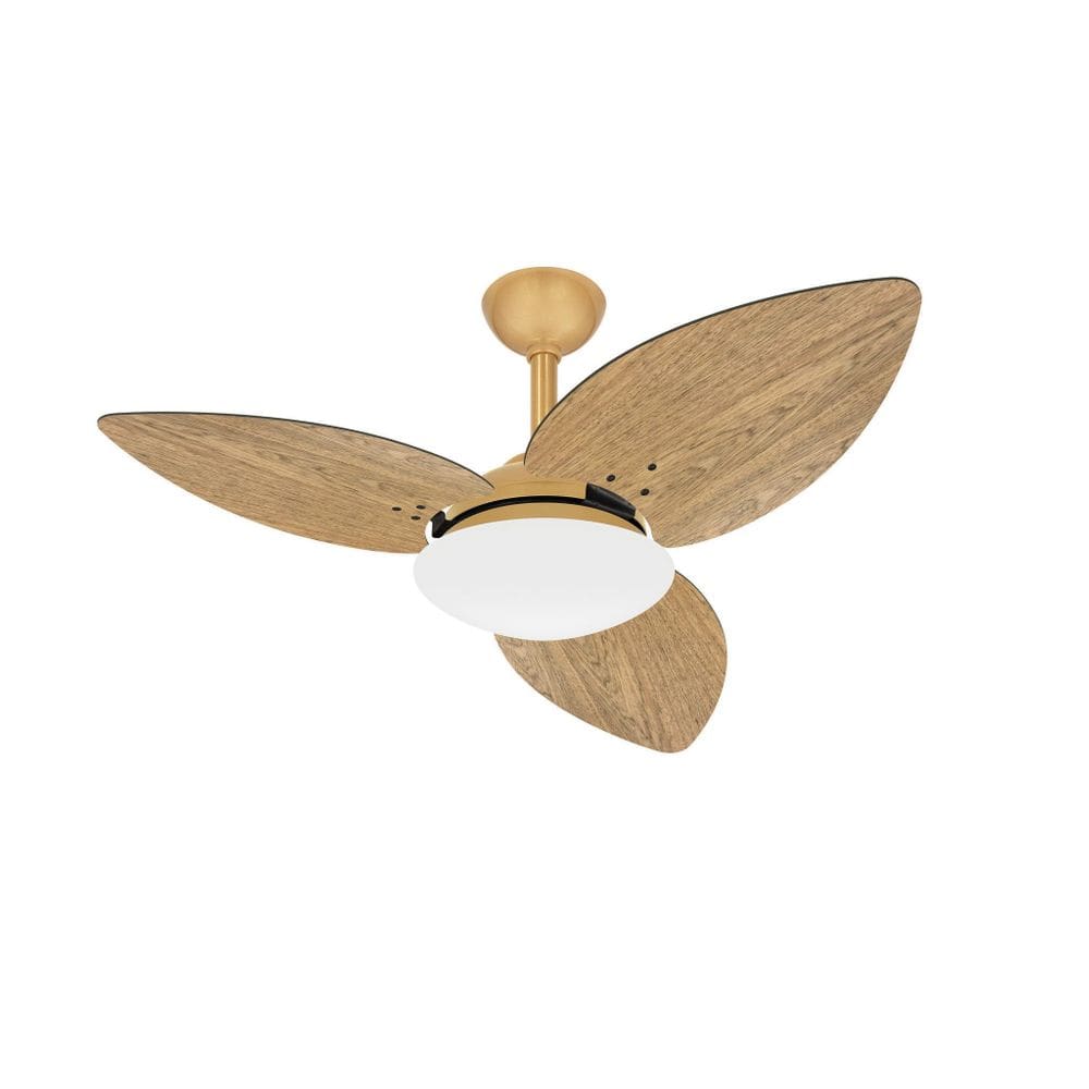 Ventilador Teto Dourado Winds Turbo 3 Pás Freijó Ventax 220V
