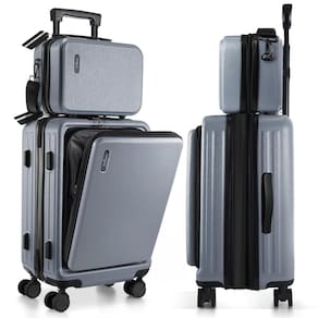 Bagagem TRAVELARIM Carry On de 22 polegadas com rodas expansíveis cinza