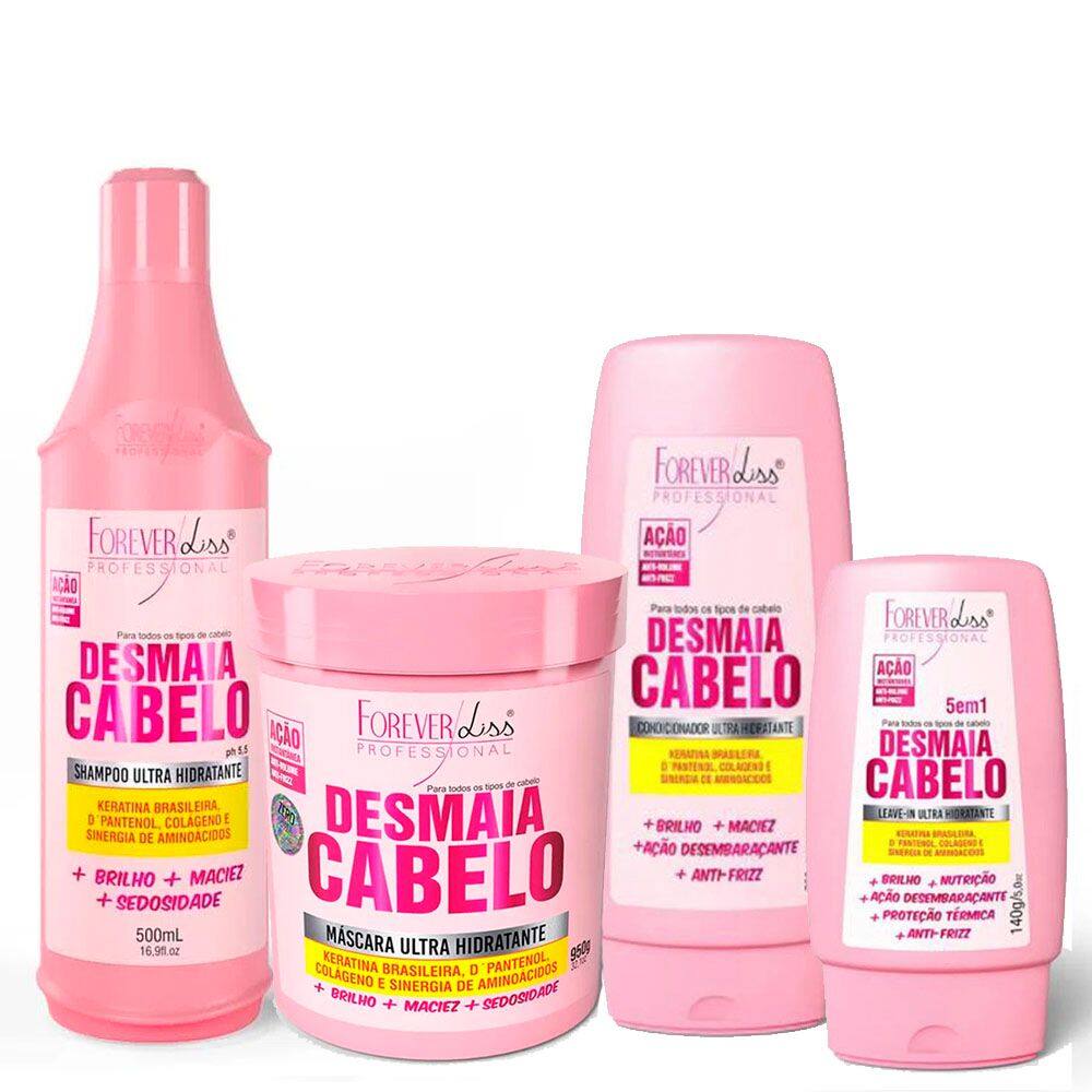 Kit Desmaia Cabelo Sham. Cond. Leave-in e Masc Forever Liss