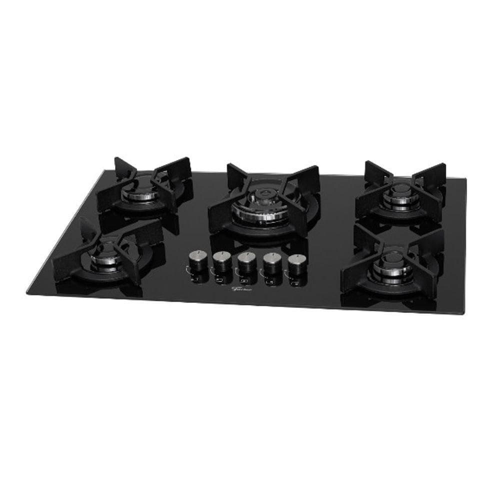 Fogão Cooktop Fischer 5Q TC Infinity Gás Mesa Vidro Preto Bivolt