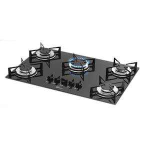 Fogão Cooktop Fischer 5Q Gás Mesa Vidro Preto Bivolt