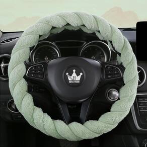 Capa de volante HighnessHwoo Luxury Fluffy Winter Green