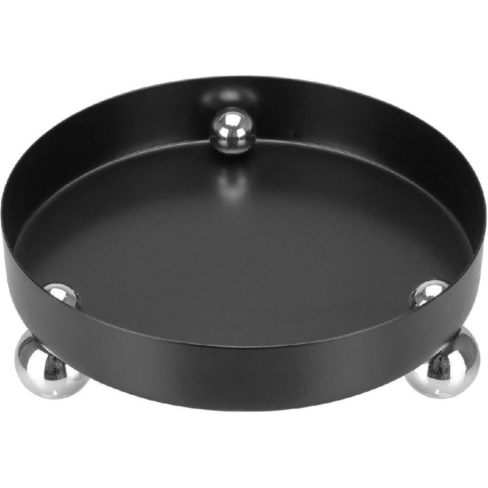 BANDEJA DECORATIVA PARA SERVIR REDONDA HOME&CO METAL 6x18x18cm PRETO