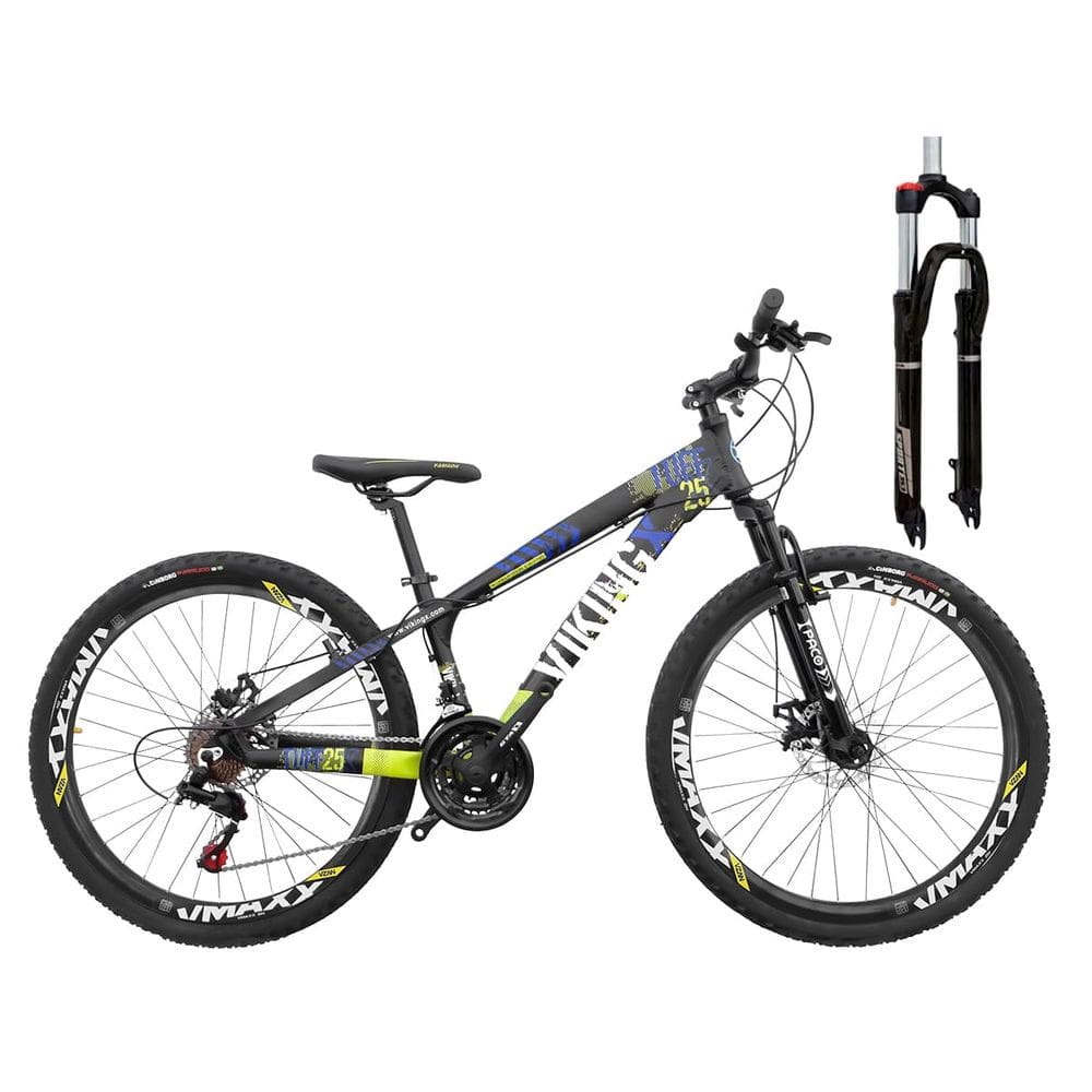 Bicicleta Aro 26 VikingX Tuff25 27 Velocidades Freio Hidráulico Trava e K7