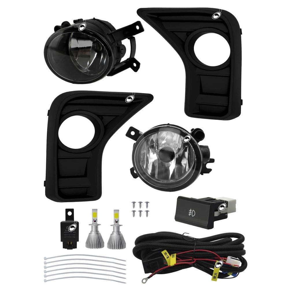 Kit Farol de Milha Neblina Saveiro G8 2024 em Diante Botão Modelo Painel + Kit Lâmpada Super LED 6000K