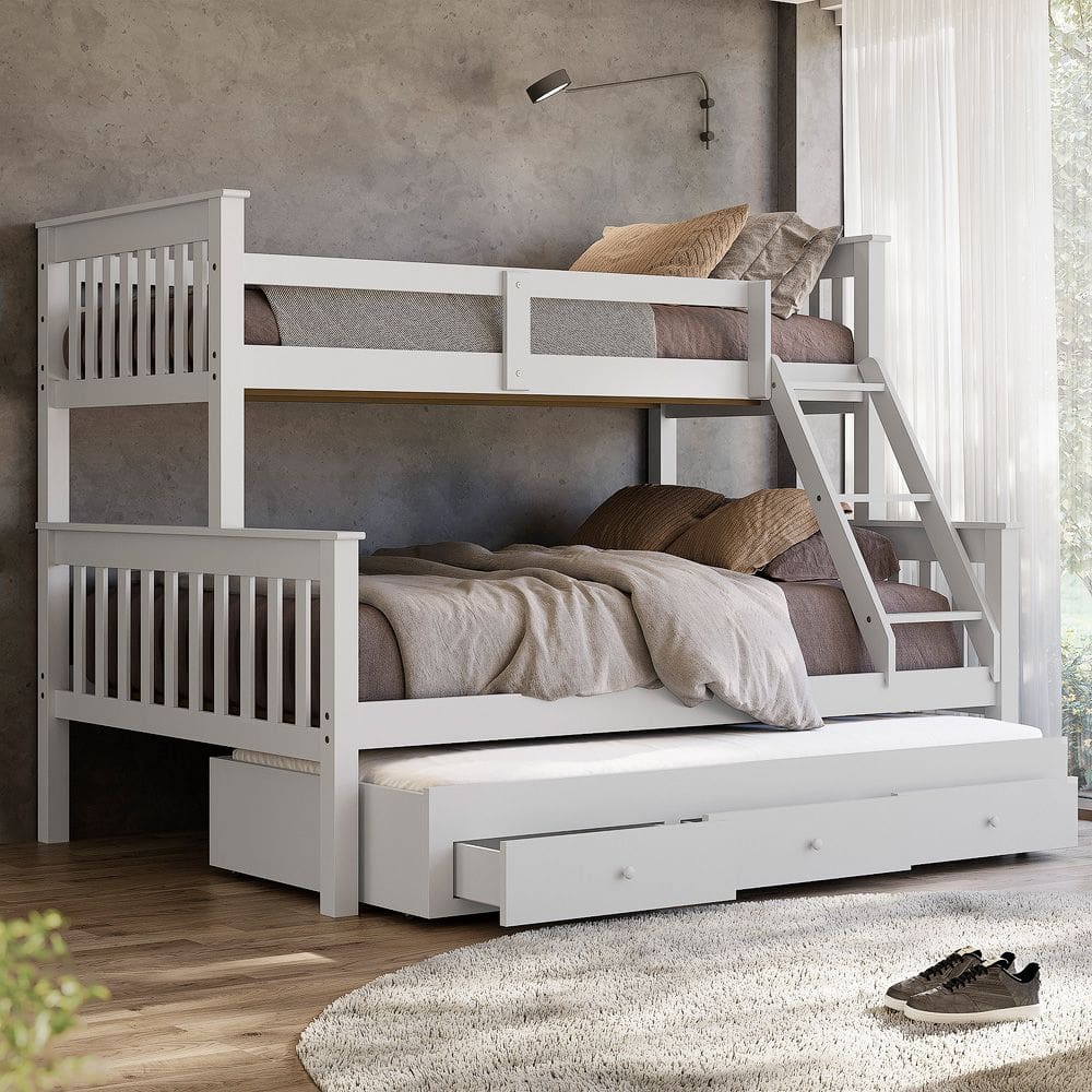 Beliche Casal Solteiro De Madeira + Aux Solteiro Com Gavetas