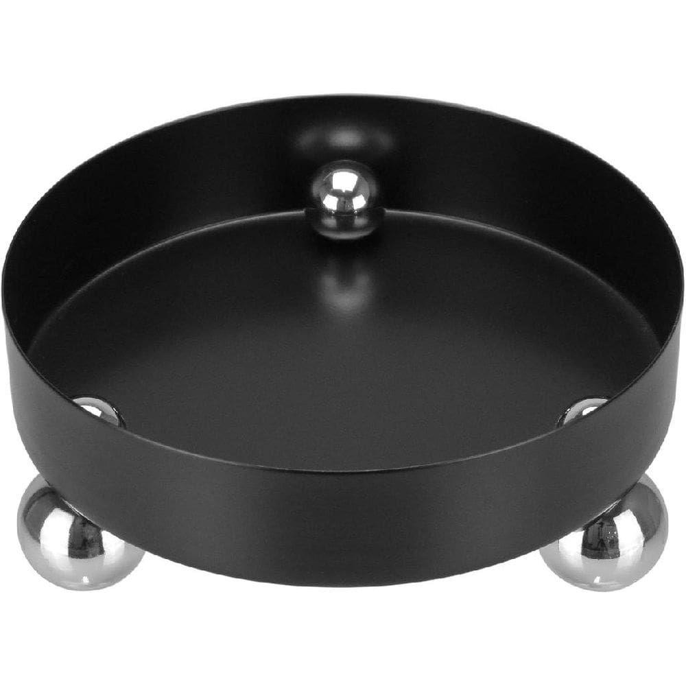 BANDEJA DECORATIVA PARA SERVIR REDONDA HOME&CO METAL 6x15x15cm PRETO