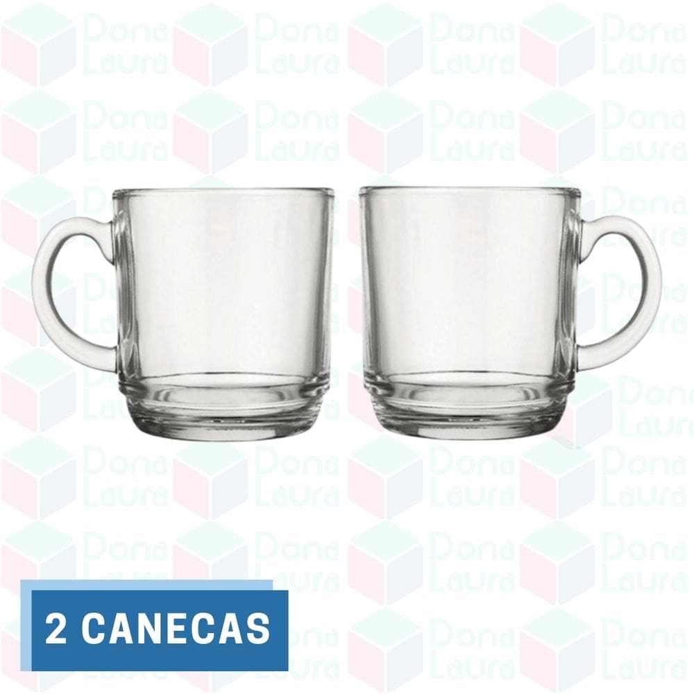 Conjunto 2 Canecas Transparente Vidro 250ML Chocolate Quente