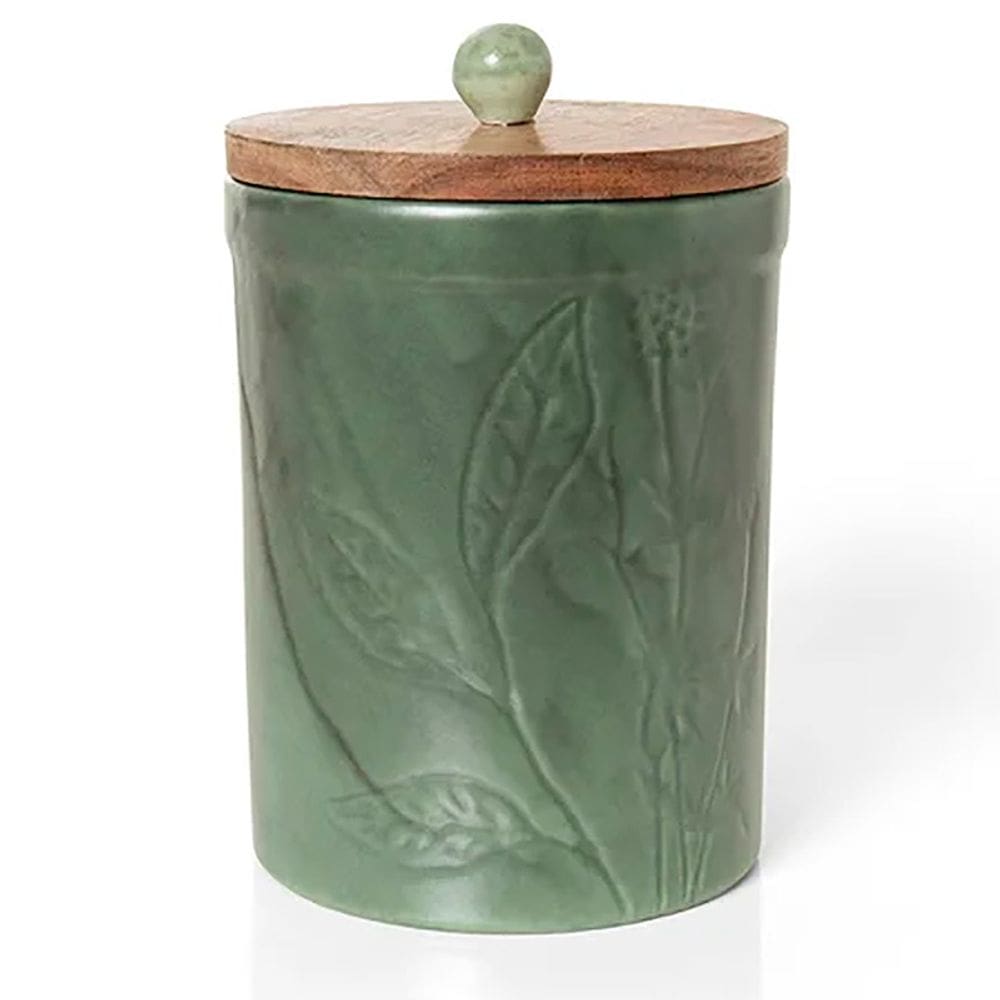 Pote com Tampa de Bambu Versailles Dalia 12x19cm 310493 - Copa e Cia
