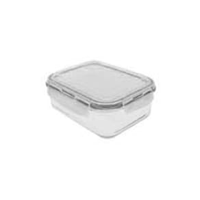 Pote 2,26L De Vidro Com Tampa Transparente Retangular Raso