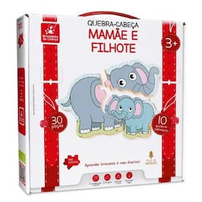 Quebra-Cabeça Mamãe e Filhote 30 PÇ Brincadeira de Criança 2105