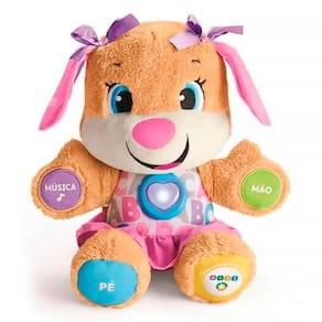 Pelúcia Irmã do Cachorrinho Aprenda Comigo +80 Sons Fisher-Price JFD30 - Mattel