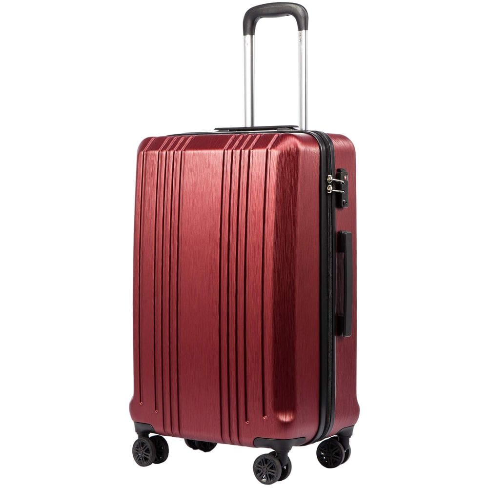Mala de bagagem Coolife PC+ABS com TSA Lock Spinner 28 polegadas de vinho