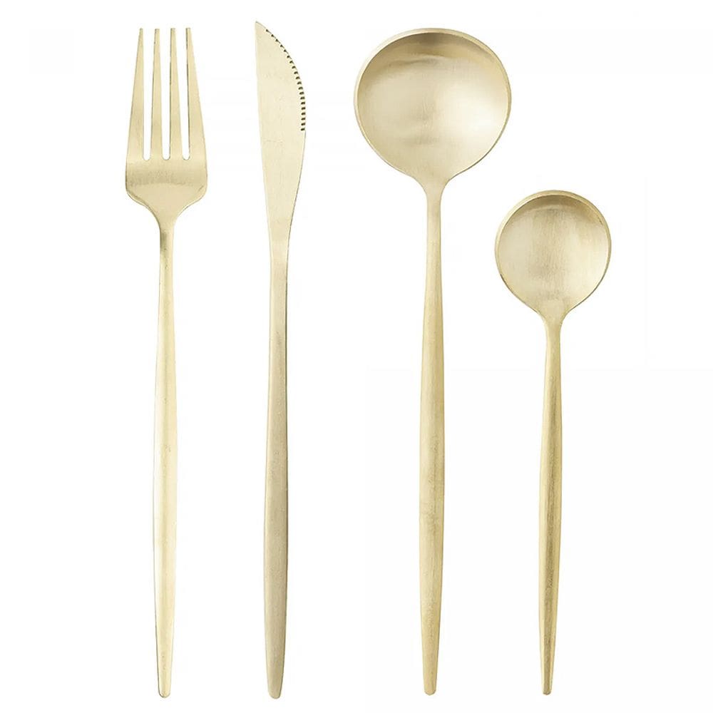 Conjunto Faqueiro Ópera Champanhe Aço Inox 16 pçs 5626 - Lyor