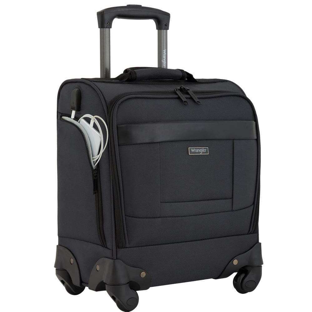 Luggage Wrangler 4 Wheel Spinner, assento inferior de 17 polegadas com porta USB