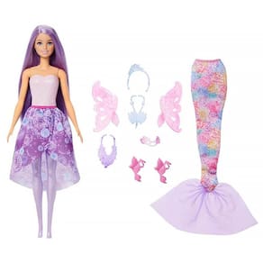 Boneca Barbie Fada Sereia Cabelo Longo Roxo JCP74 - Mattel