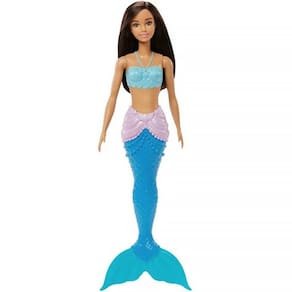 Boneca Barbie Sereia Morena com Calda Azul HGR04 HGR07 - Mattel