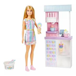 Boneca Barbie Profissões Sorveteria HCN46 - Mattel