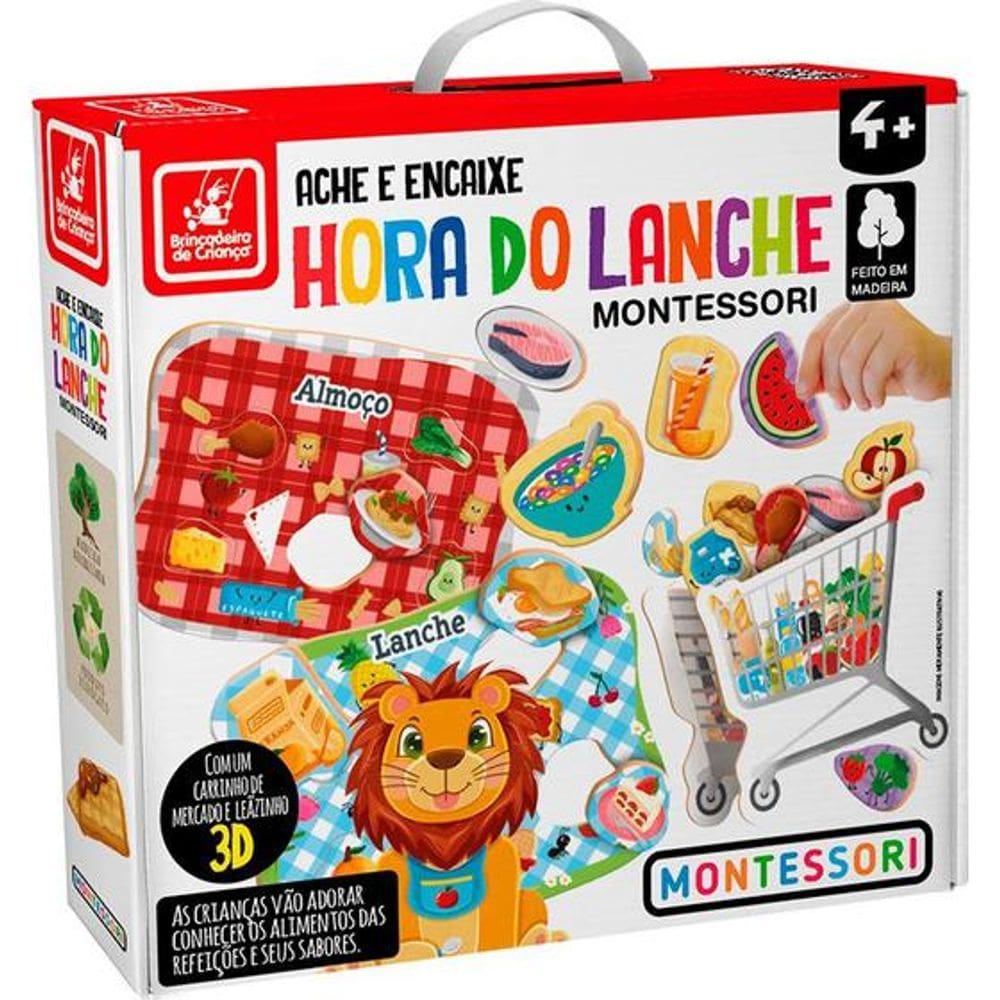 Brinquedo Montessori Ache e Encaixe Hora do Lanche Brincadeira de Criança 3553