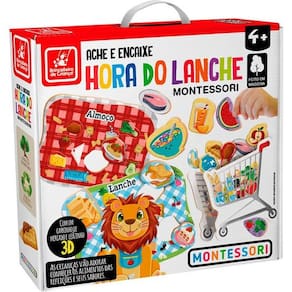 Brinquedo Montessori Ache e Encaixe Hora do Lanche Brincadeira de Criança 3553