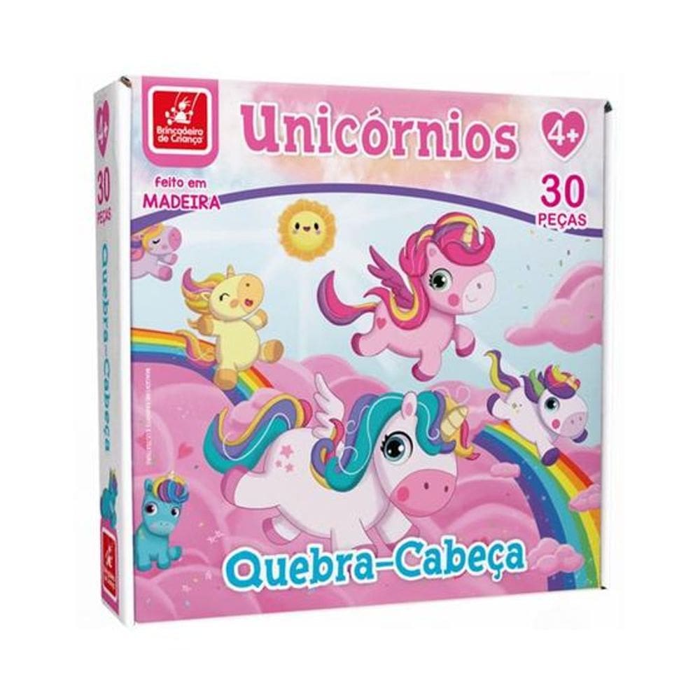 Quebra-Cabeça Unicórnio 30 PÇ Brincadeira de Criança 2464