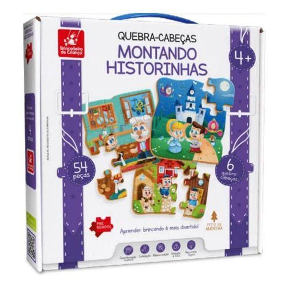 Quebra-Cabeça Montando Historinhas 54 PÇ Brincadeira de Criança 2129