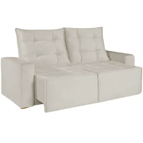 Sofá Macaé 3 Lugares Retrátil e Reclinável Tecido Suede 190cm União Cor Marfim