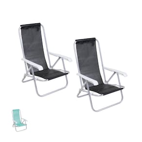 Kit 2 Cadeira de Praia Reclinável 4 Posições Alumínio Lazy Sannet Mormaii - Belfix