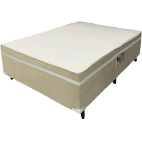 Cama Box Alto Nivel Casal com Molas Ensacadas 138x188x60cm Cor Bege