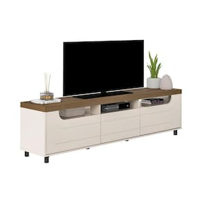 Rack para TV até 75 Polegadas Mercury 2 PT 1 GV Off White e Pinho 200 cm