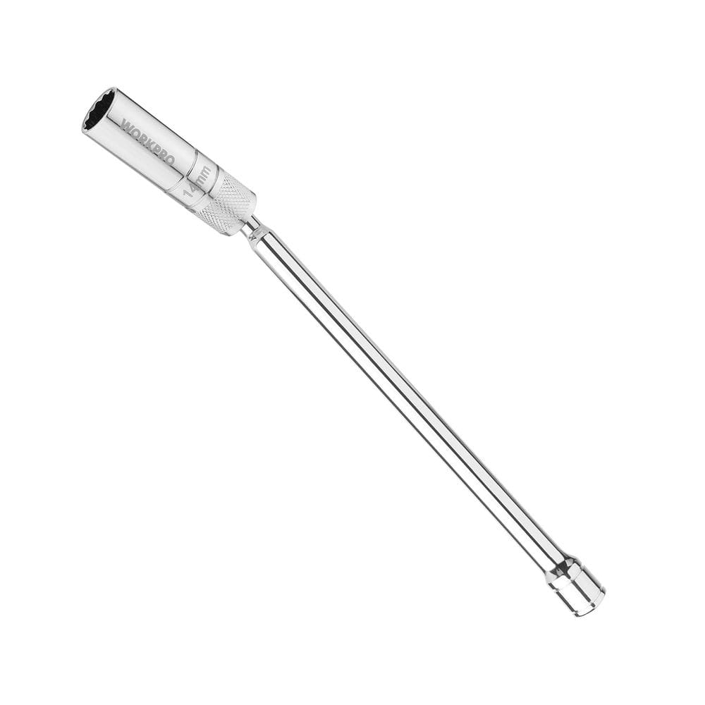 Soquete de vela de ignição WORKPRO 14 mm, giratório magnético de 12 cm