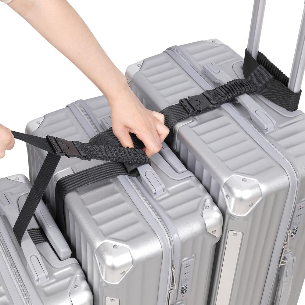 Alças de bagagem Vigorport Add A Bag, nylon preto elástico