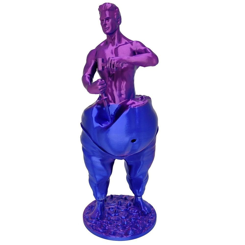Estatueta 3D Homem Esculpindo Corpo 18Cm Bicolor Violeta