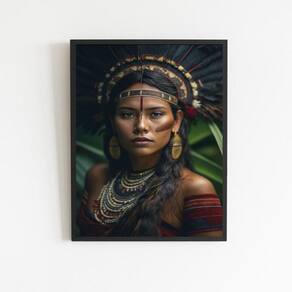 Quadro Cabocla Jurema 33x24cm - Moldura Preta