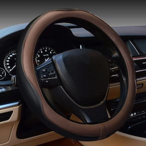 Tampa de volante de carro Gomass Antiderrapante de Segurança Preta Marrom