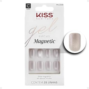 Unhas Postiças Curta Kiss Ny Gel Fantasy Magnetic Nail Crystal Mg300b