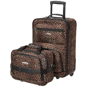 Conjunto de bagagem Rockland Fashion Softside Upright Leopard de 2 peças