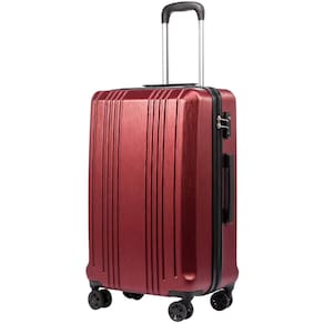 Mala de bagagem Coolife PC+ABS com TSA Lock Spinner 20 polegadas de vinho