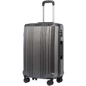 Mala de bagagem Coolife PC+ABS com TSA Lock Spinner 24 polegadas cinza