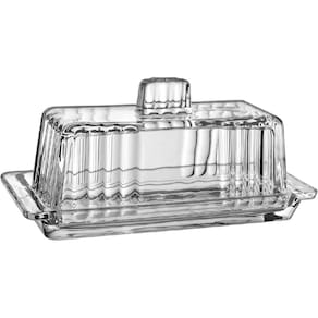 MANTEIGUEIRA HOME&CO COM TAMPA VIDRO MANTEIGA 9x20x9cm TRANSPARENTE