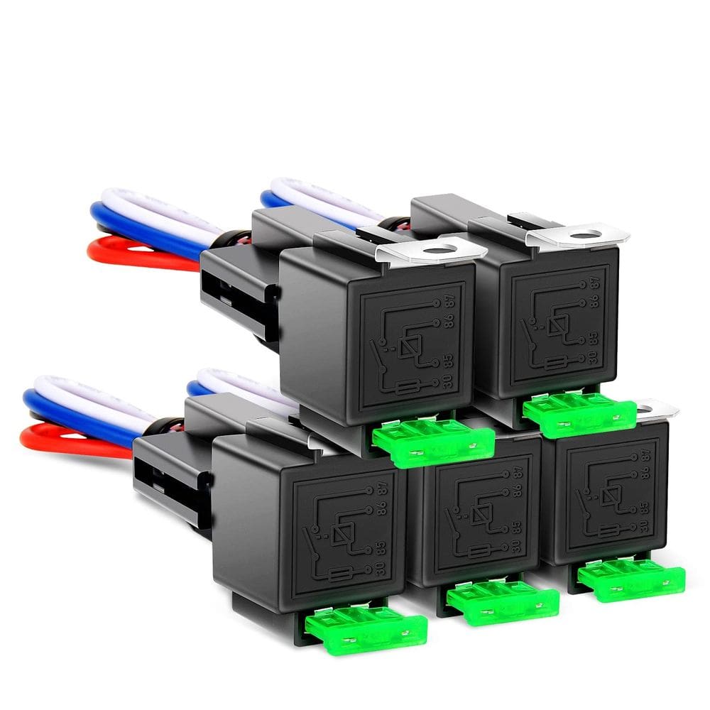 Kit de relé fusível Nilight 50023R, pacote com 5, 30A, para carro, caminhão, 12V