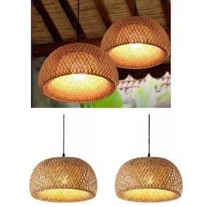 Par Lustre Pendente Lumanaria Palha Artesanal Rustico Vime