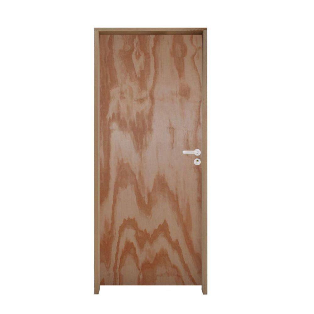 Kit Porta Lisa Mescla 80 X 2.10 Batente 09cm Fechadura Alavanca Externa Lado Esquerdo - Hale