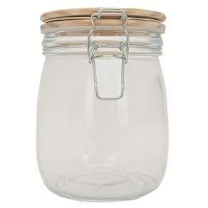 Pote Hermetico de Vidro Mimo Style com Tampa de Madeira 750 ml