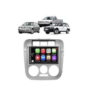 Kit Multimídia Gol Parati Saveiro G4 Mold Prata CarPlay AndroidAuto 7 Pol USB BT FM - 8100 FirstOption