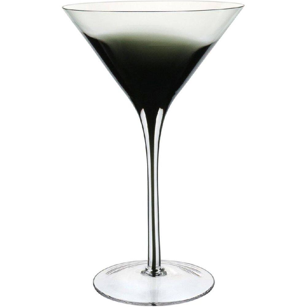 JOGO 6 TAÇAS MARTINI HOME&CO COM FILETE PRETO ECO CRYSTAL 200ml 19x12x12cm TRANSPARENTE