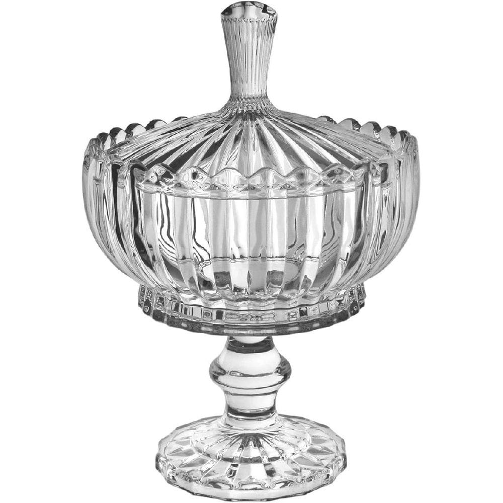 VASO POTICHE REDONDO BOMBONIERE HOME&CO GENOVA CRISTAL ECO 32x22x22cm TRANSPARENTE