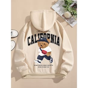 Blusa Moletom Feminina com Capuz Urso California