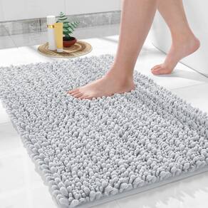 Tapete de banho Yimobra Silver 92 x 61 cm Soft Shaggy Antiderrapante