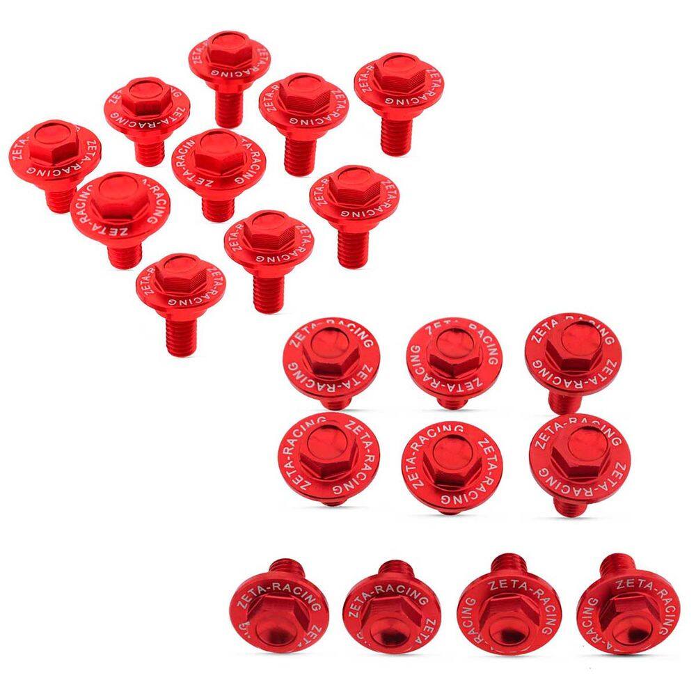 Conjunto Parafuso Kit Plástico Zeta Vermelho Crf 250r 2014 a 2017 Crf 450r 2013 a 2016